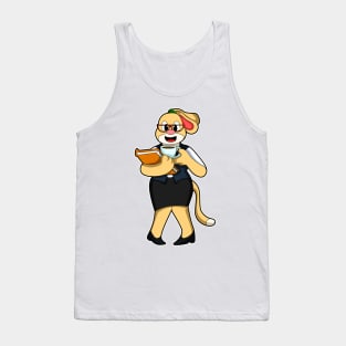 Dog as Secretary with Cup of Coffee Tank Top